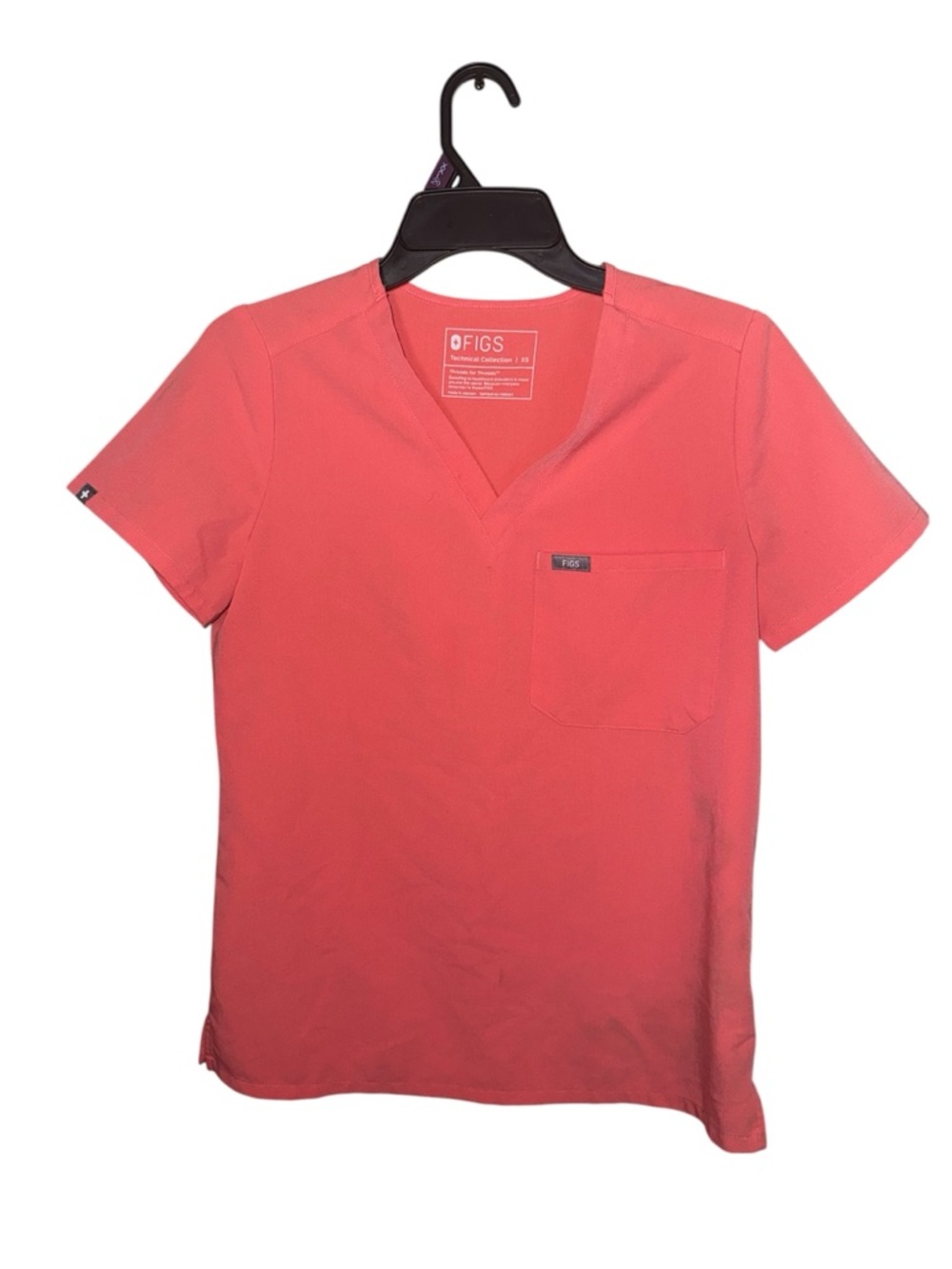 FIGS Women’s Coral Short Sleeve V-Neck Scrub Top and Pants Set